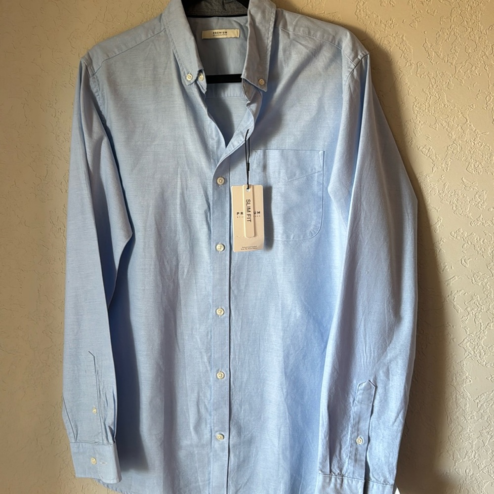 NWT Jack & Jones Slim Fit Dress Shirt | Light Blue | Size M | Work/Smart Casual